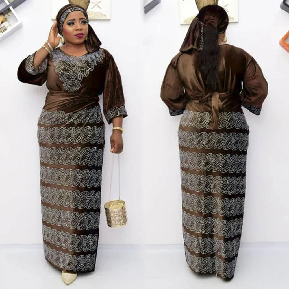 

Женский комплект одежды из юбки и рубашки H & D, бархатная вечерние няя одежда, мусульманские модные юбки 2022, нигерийский головной убор, наряд Анкары Дашики