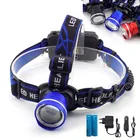 Светодиодный налобный фонарь T6 с объективом рыбий глаз, масштабируемый налобсветильник фонарь, Головной фонарь, Головной фонарь для рыбалки, кемпинга, фокус, фонасветильник 18650