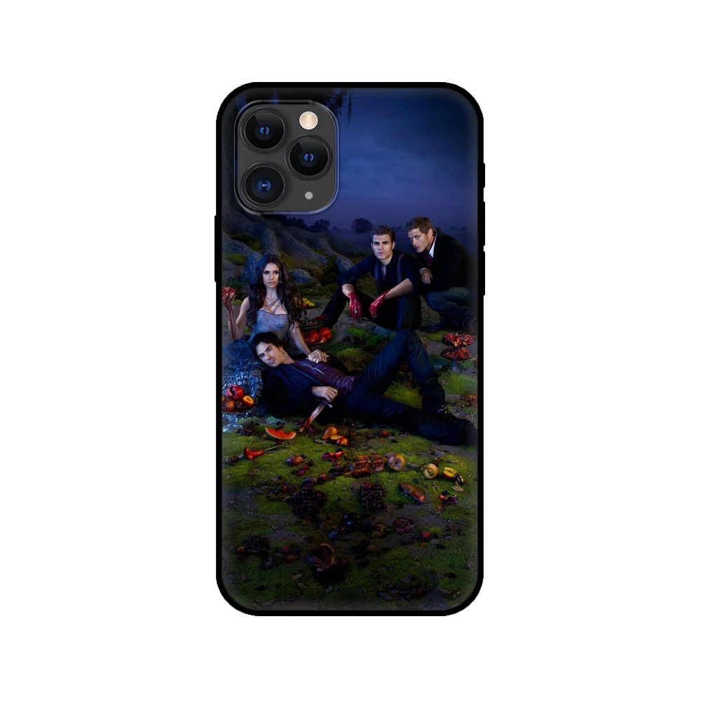 Черный чехол из ТПУ для iphone6 6s 7 8 plus x 10 iphone XR XS 11 pro MAX с дневниками вампира Стефаном