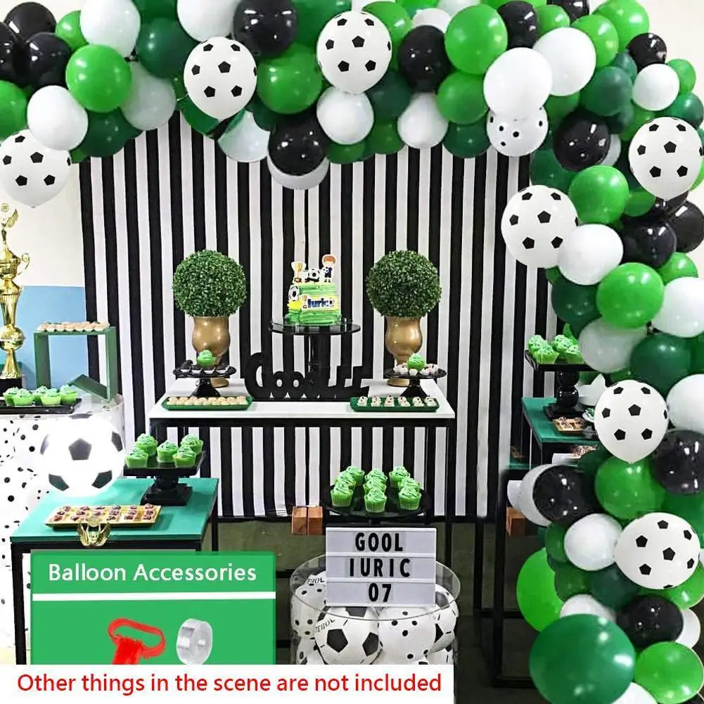 

1 set Football Balloons Soccer Theme Kids Birthday with and Tool Balloon Tying Party Decoration Tape Balloon Strip B1X1