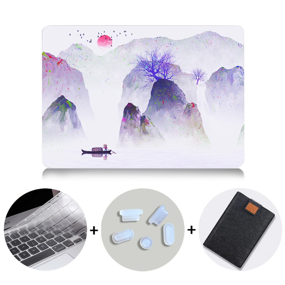 MB03 Жесткий чехол MTT с рисунком чернил для Macbook Air 11 13,3 Pro 13 15 retina, чехол для ноутбука Apple mac, чехол для книги, сумка для ноутбука 12 дюймов - Цвет: MB03