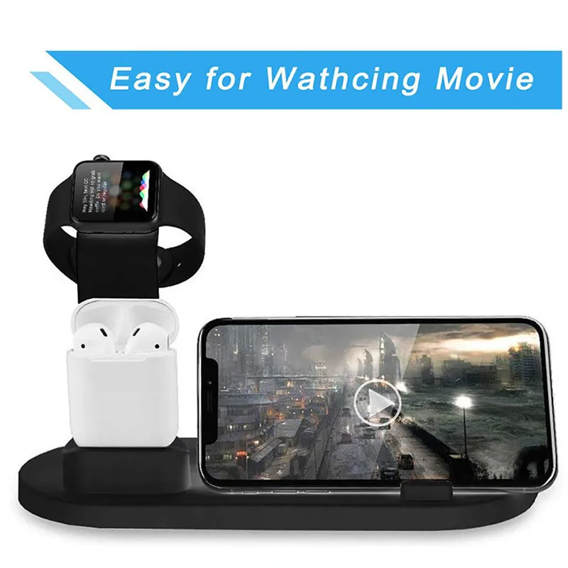 3 in 1 wireless charger for iphone wireless charger 3in1 induction charging dock station for iphone 12 se 11 apple watch airpods free global shipping