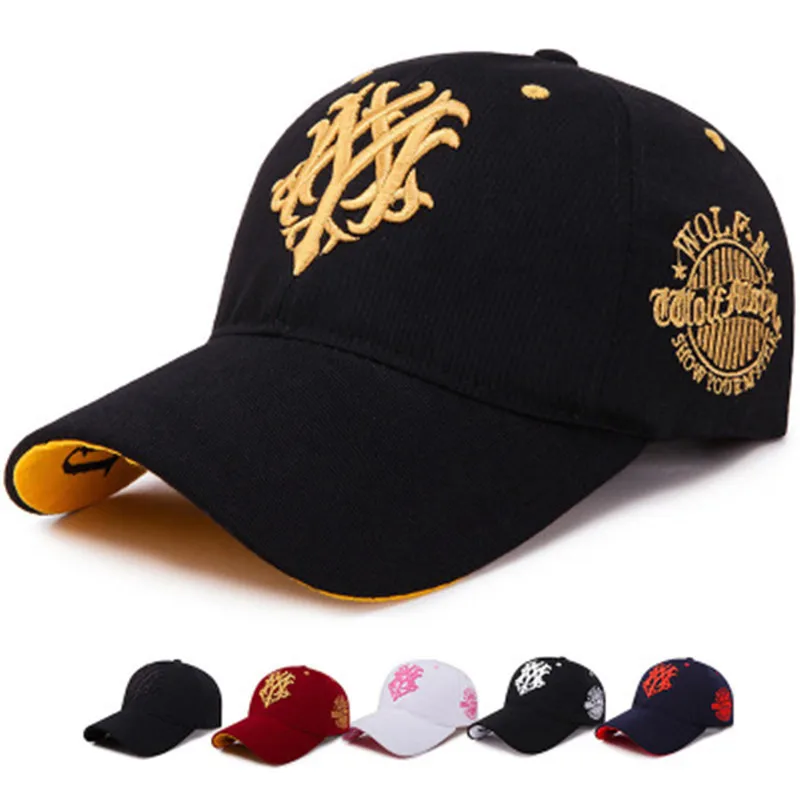 

Men's Baseball Hat Wolf Embroidery Cap Male Popular Snapback Women's Summer Hat Hip-Hop CapsSports Sun Hat