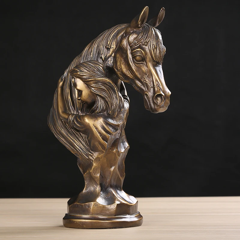 ABSTRACT HORSE BUST SCULPTURE VINTAGE PONY HUG STATUE GIRL HOMETOWN MEMORY ARTWORK NOVELTY DECOR GIFT CRAFT ORNAMENT FURNISHING | Дом и сад