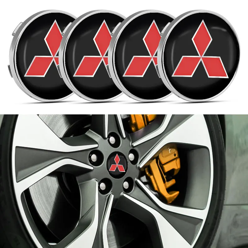 

4pcs Car Badge Wheel Center Hub Cap for Mitsubishi Outlander 3 Lancer ASX RALLIART Eclipse L200 Pajero Automobile Accessories