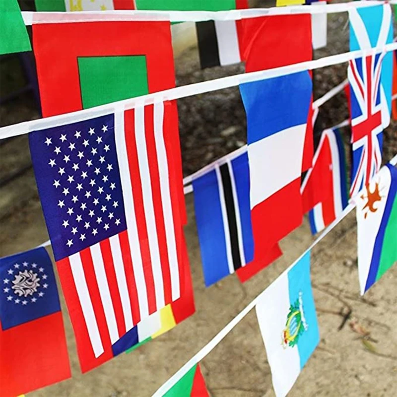 

100 Countries String Flag International Bunting Pennant Banner Decoration