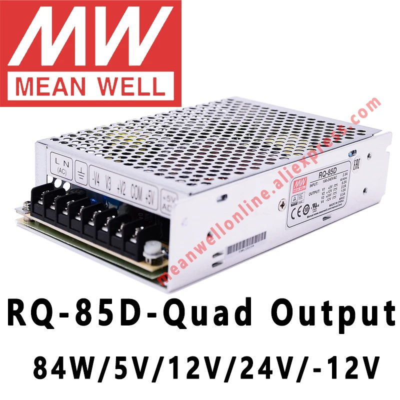 Fonte de Alimentação de Comutação Médio – 12 24 -12 ac dc 84 w Quad Output Meanwell Loja Online Bem Rq-85d 5 v