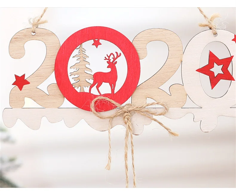 Новогодние подвесные украшения рождественские деревянные для окна двери дерева