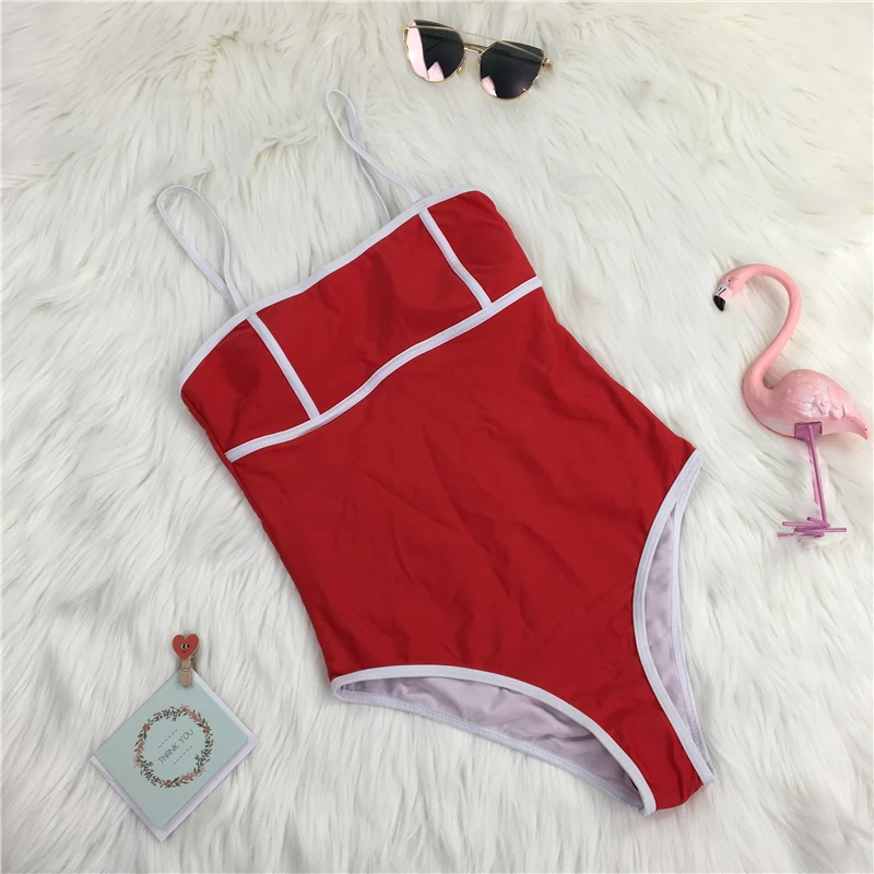 Женский купальный костюм maillot de bain femme Цельный купальник бандо с v образным