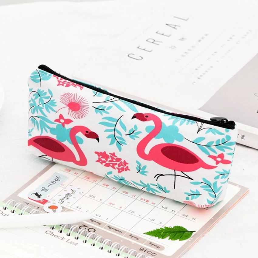 1pcs/lot Korean Canvas Simple Flamingo Pineapple Watermelon Pencil Bag 3 Selections School Supply Student Gift Party Favors |