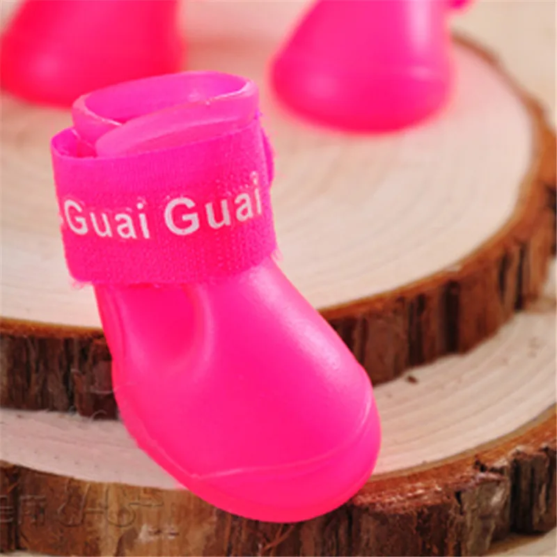 Водонепроницаемая обувь для собак 4 шт. резиновые сапоги и щенков карамельных