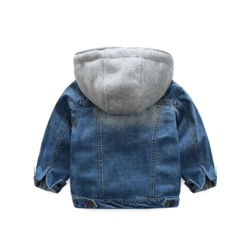 Kids Boys Jeans Jacket Long Sleeve Hoody Autumn Coat Denim Spring Boy's Outerwear Hooded Fashion New Children Clothes | Детская