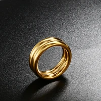 zmfashion 7mm vintage croissants rings for men women punk hip hop chunky gold color finger ring thick fine jewelry accessories