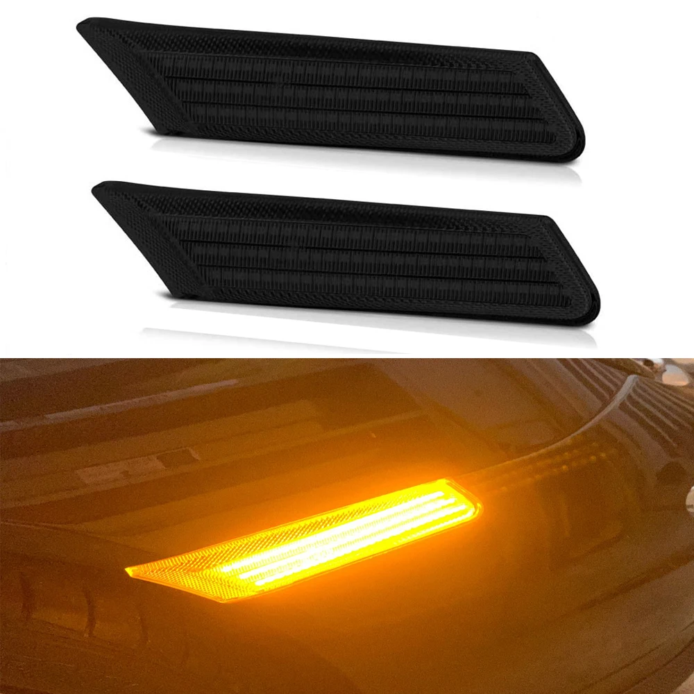 

2Pcs Amber LED Front Bumper Side Marker Turn Signal Light Lamp For 96-04 Porsche Boxster 986 996 911 Carrera Targa Error Free