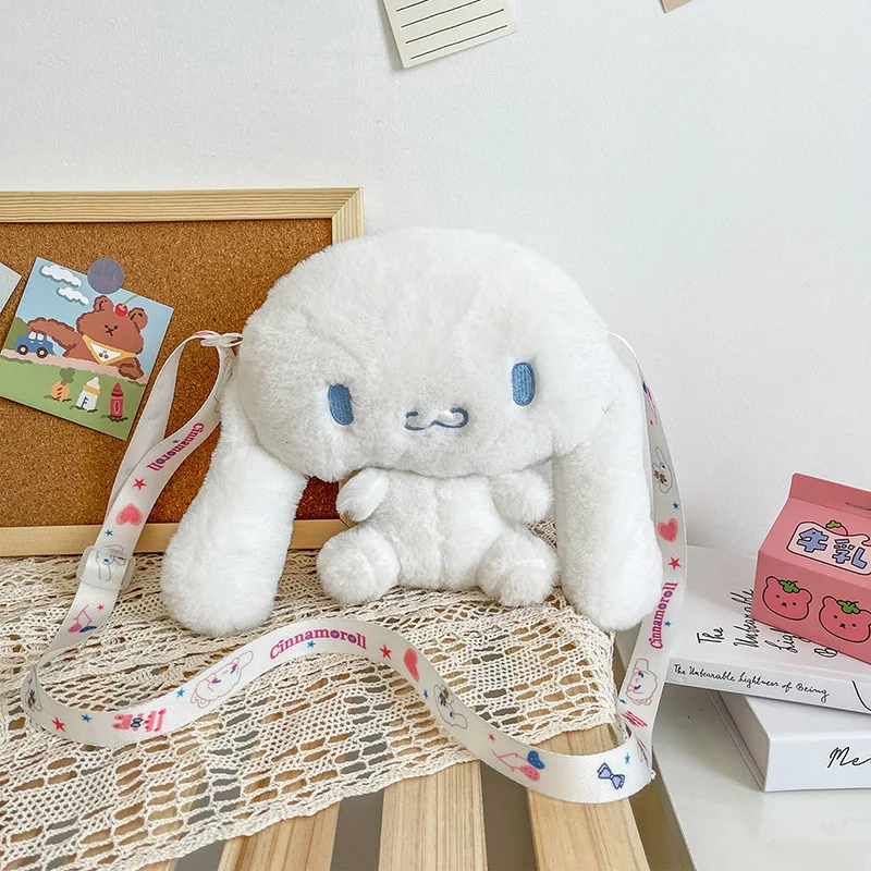 

Fashion Korean Shoulder Bag Female Ins Cute Doll Cartoon Bag Large Plush Winter Handbag Messenger Bag Soft Warm Plush Bag