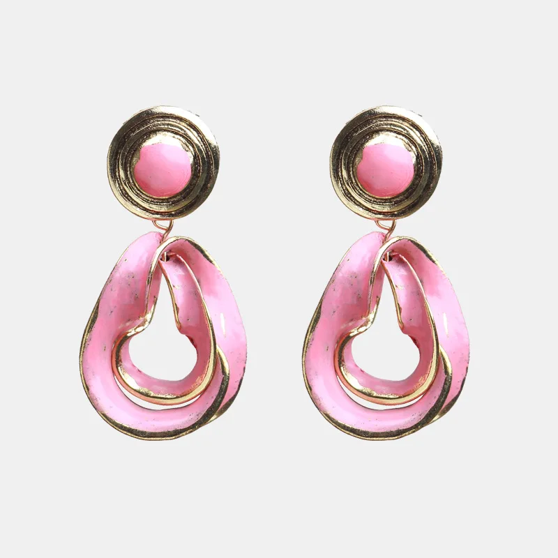 Женские серьги-подвески с кисточками модные оранжевые или розовые полимерные