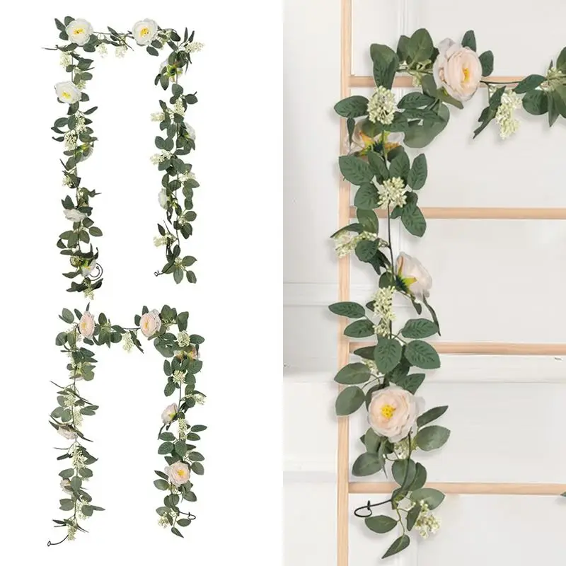 

Искусственная Цветочная Гирлянда висит моделирование цветока камелии, брошь на свадьбу фон вечерние Декоративная гирлянда Декор для дома ...