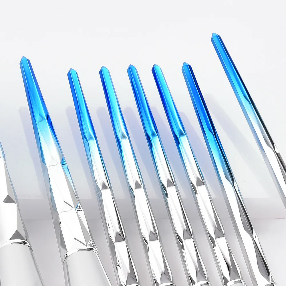 10 шт./компл. синие Косметические кисти для макияжа тональная пудра кисть теней на