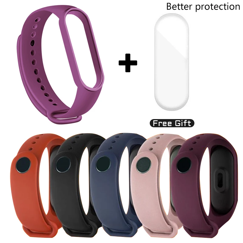 

Strap For Xiaomi Mi Band 6 5 Silicone Anti-sweat Replacement Wrist Strap On MiBand 6 5 3 4 Sports Bracelet Wristband Accessories