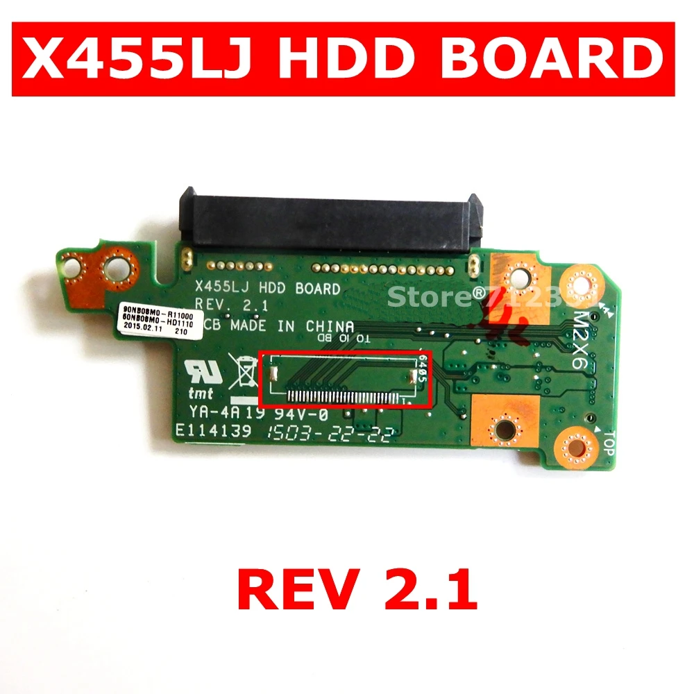 X455LJ HDD плата REV3.1 REV 2 1 Для ASUS X455 X455L X455LD X455LF X455WE жесткий диск Разъемы тест 100% ОК |