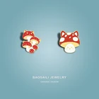 Металлическая мини-брошь в виде грибов