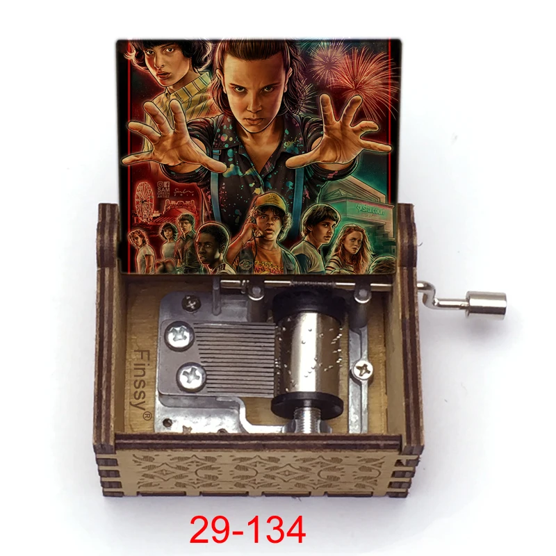 

New Arrival Stranger Things Music Theme Never Ending Story Wooden Hand Music Box New Year Gift Home Decoration Child Gift