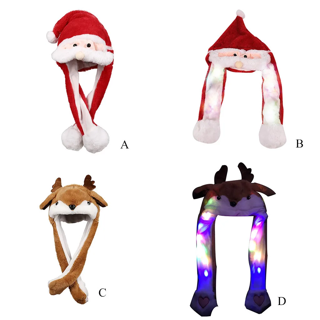 Волшебный Санта Клаус забавная шапка для женщин мужчин детей светильник шляпа