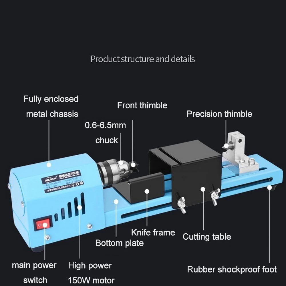Станок для резки древесины мини DIY 150 Вт токарный станок шариковая шлифовальная