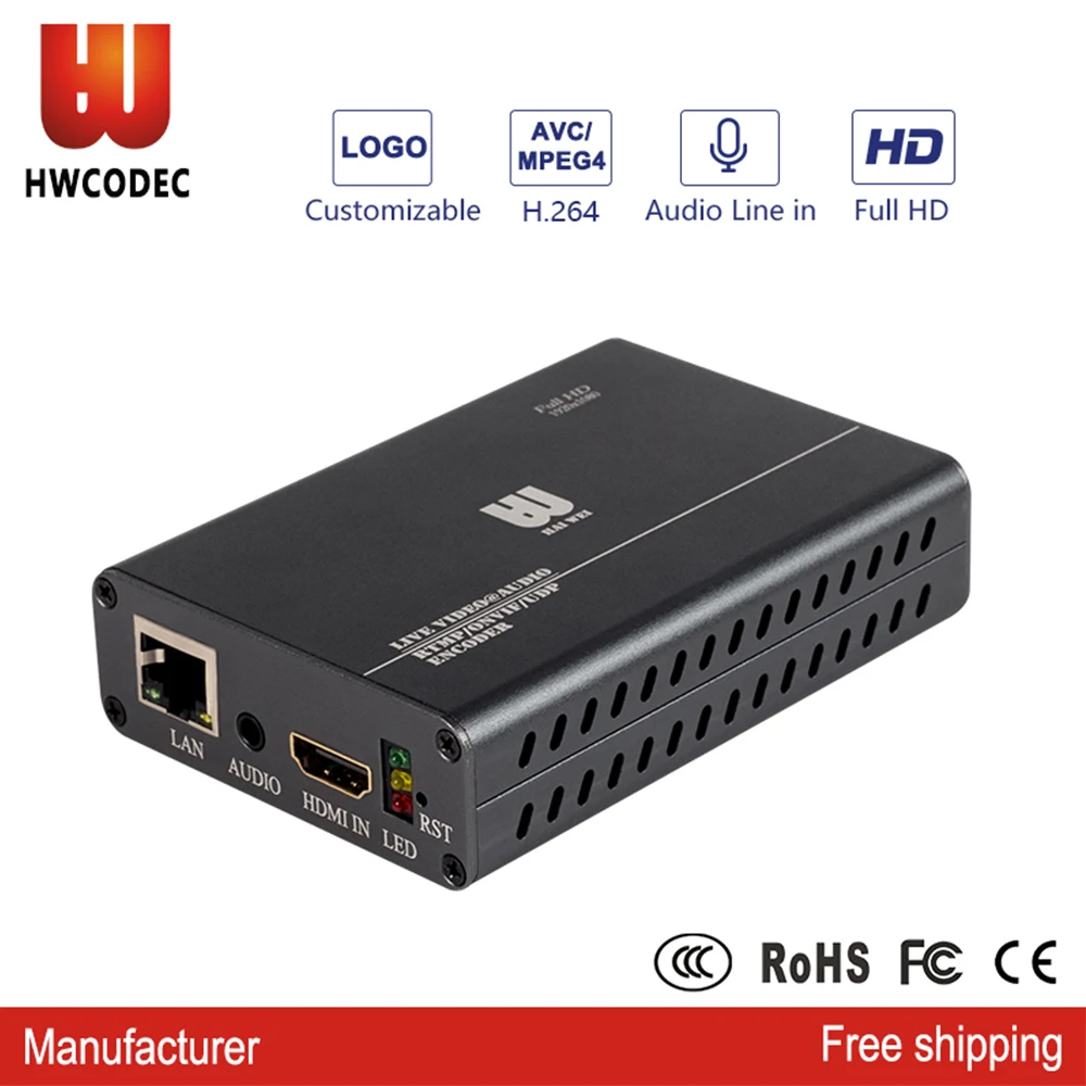 HWCODEC Full HD 1080P H.264 кодировщик HDMI кодировщик IP кодировщик для YouTube, Facebook и Twich Live Streaming