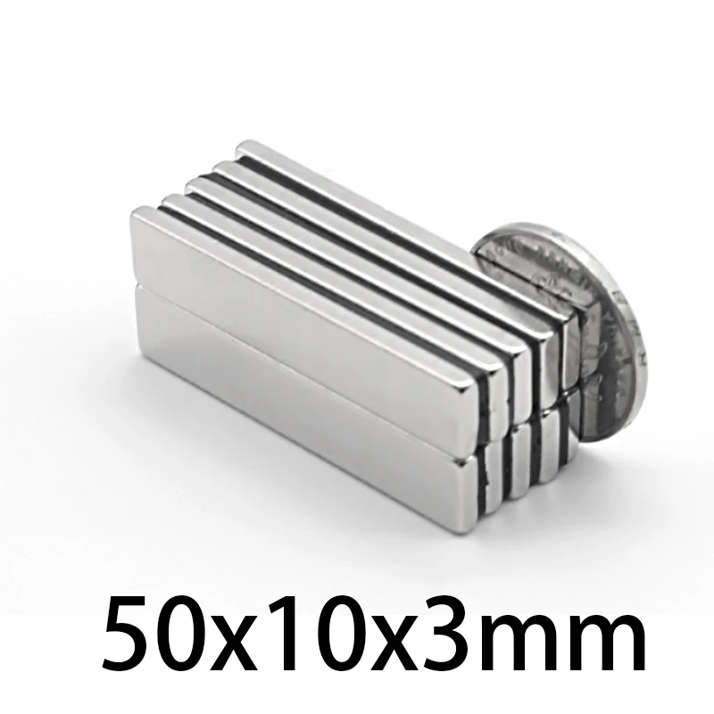 Мощный постоянный магнит 50x10x3 5 100 шт. сильный редкоземельный N35 прямоугольные
