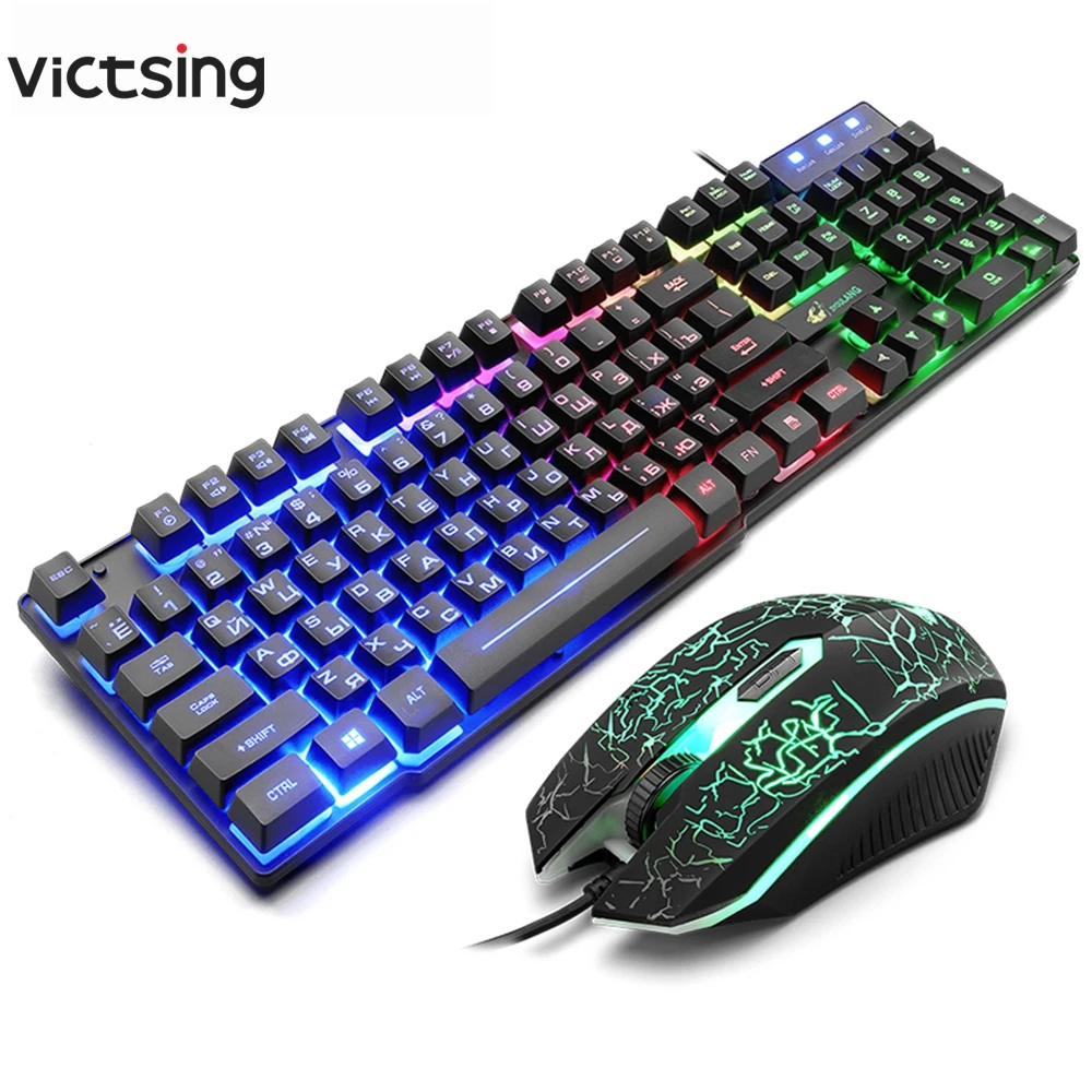 VicTsing Проводная игровая мышь и клавиатура набор механических 104 клавиш с