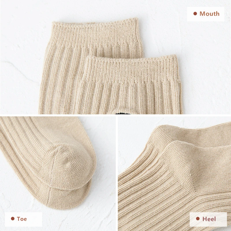 5 Pairs/Lot 22 New Children's Socks Cute Cartoon Yellow Smiley Kids Socks Soft Cotton Autumn Girls Tube Socks Boys Sports Socks