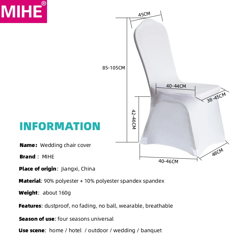 Современное Белое свадебное украшение MIHE стрейчевое для отеля банкета
