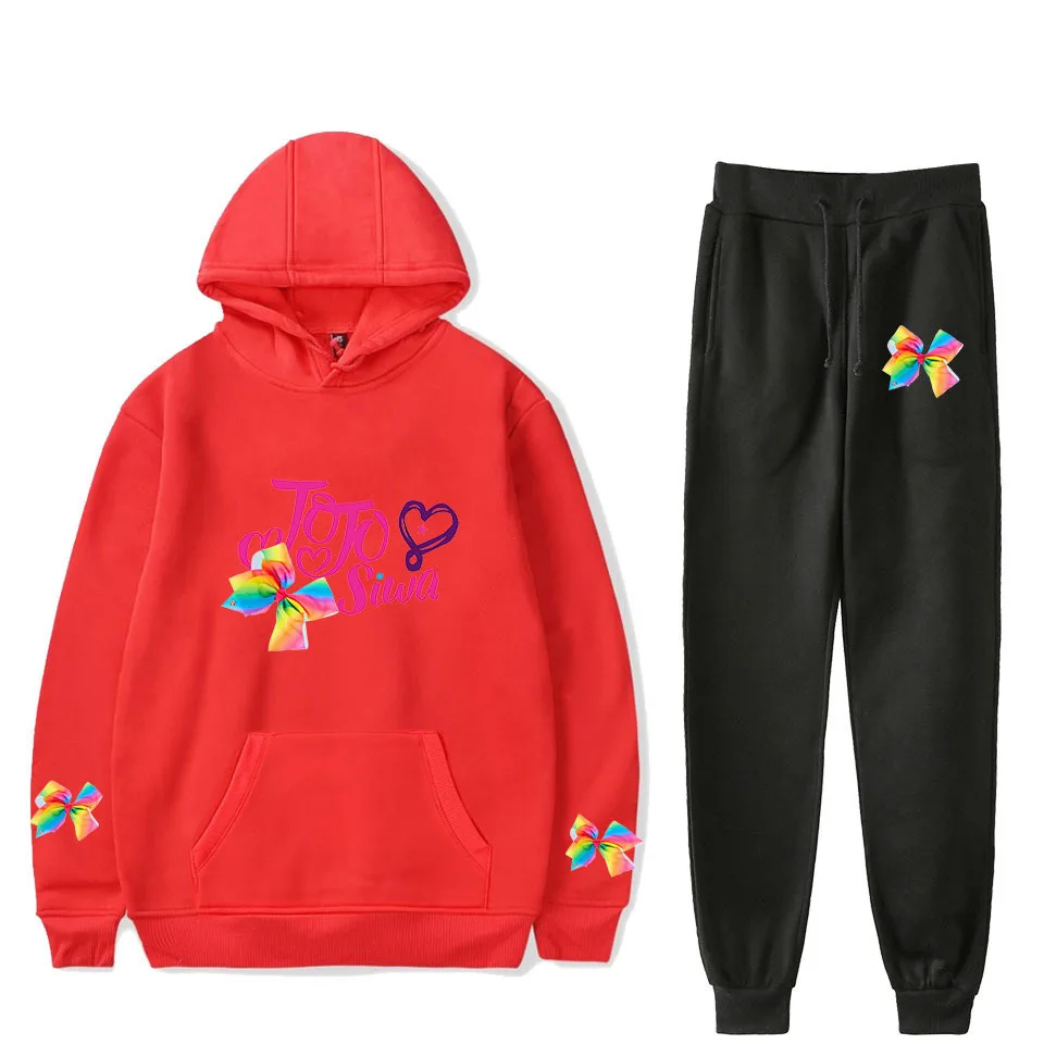 Роскошный модный костюм Jojo Siwa · свитшот и штаны женский с капюшоном брюками