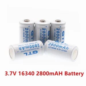 2021 New 3.7V 2800mAh Lithium Li-ion 16340 Battery CR123A Rechargeable Batteries 3.7V CR123 for Laser Pen LED Flashlight Cell