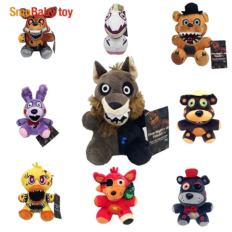 

NEW 18cm FNAF Plush Toys Freddy Bear Phantom Foxy Chica Bonnie Plush Stuffed Toys Doll for Kids Gifts