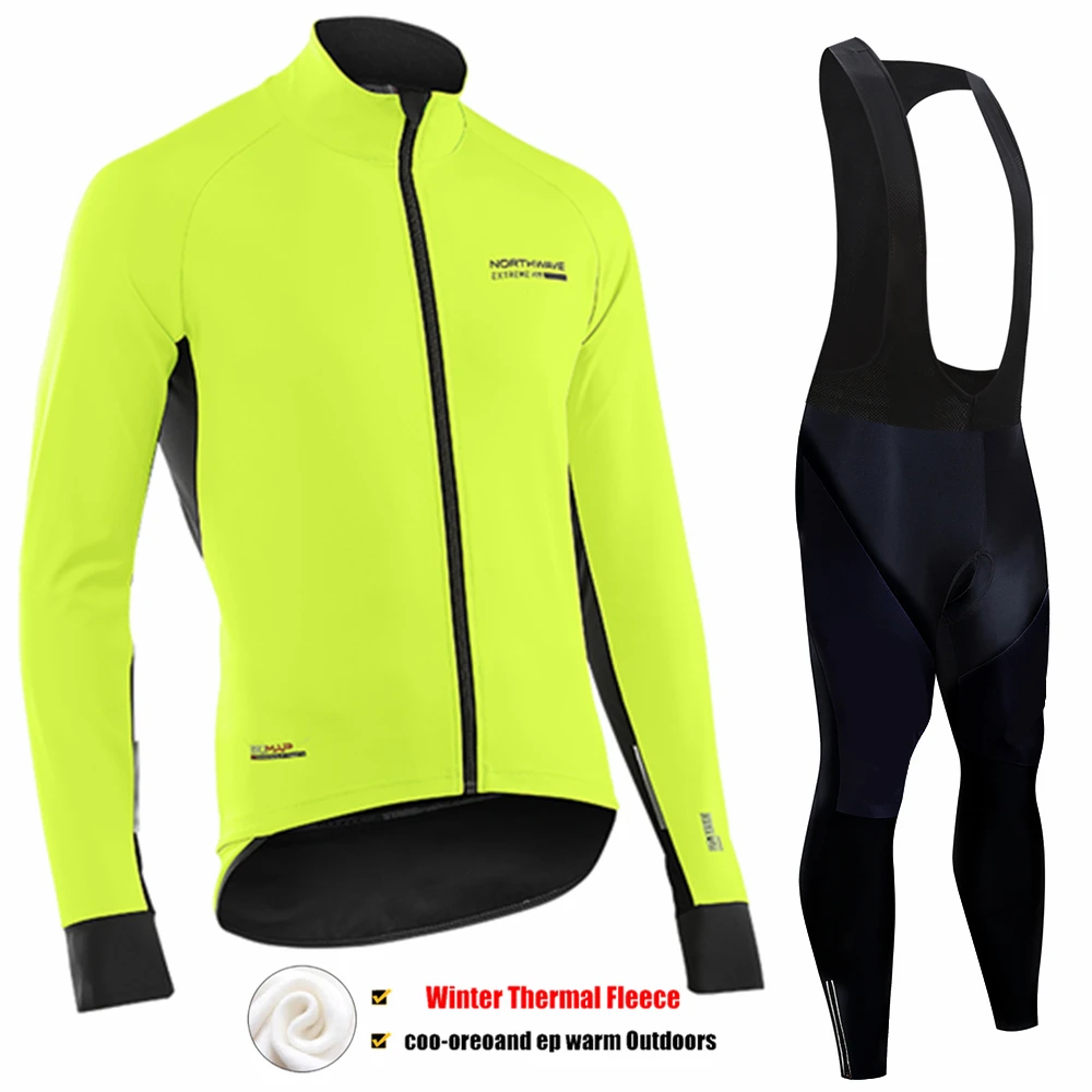 Pic Color Northwave теплая Зимняя Теплая Флисовая велосипедная одежда NW Мужской трикотажный костюм для езды на велосипеде MTB Одежда комбинезон комплект - Цвет: Pic Color