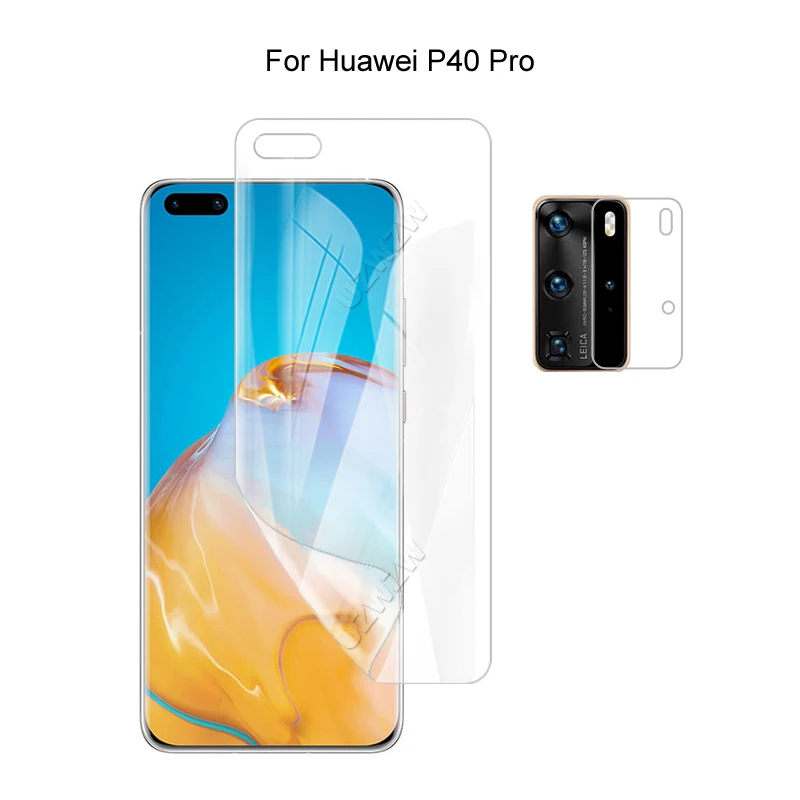 

Защитная пленка для камеры Huawei P40 Pro и защитная пленка для экрана HD Гидрогелевая пленка мягкое 3D полное покрытие изогнутая защита