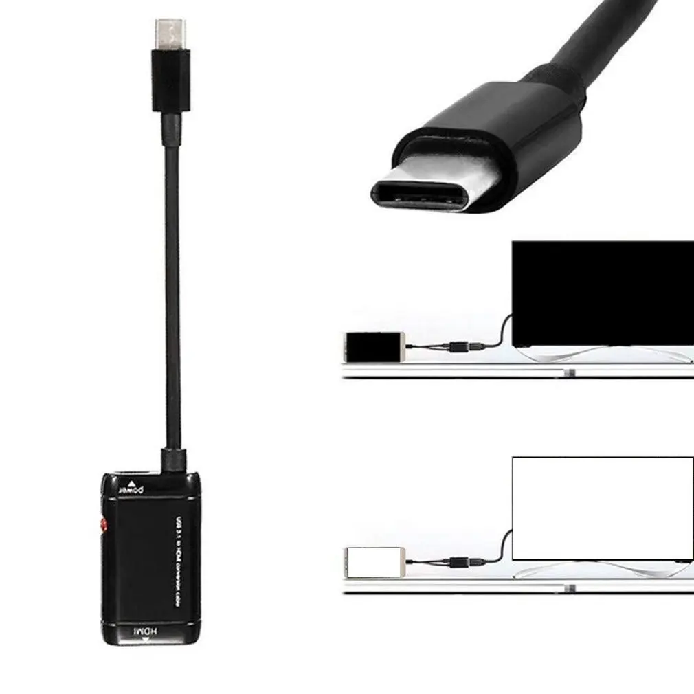 USB C адаптер типа к HDMI с функцией порта питания 3 1 Type конвертер Male Female для MHL Android Phone