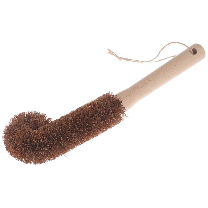 

1pcs Non-stick Skillet Glass Decontamination Cleaning Brush Coconut Palm Cup Brush Pot Brush Long Handle Bottle Brush