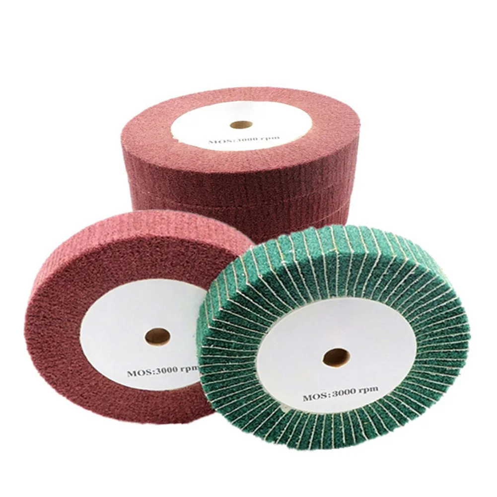 

8" Nylon Fiber Flap Polishing Wheel Disc Non-woven Abrasive Buffing 320 Grit Abrasive Scouring Grinding Flap Wheel