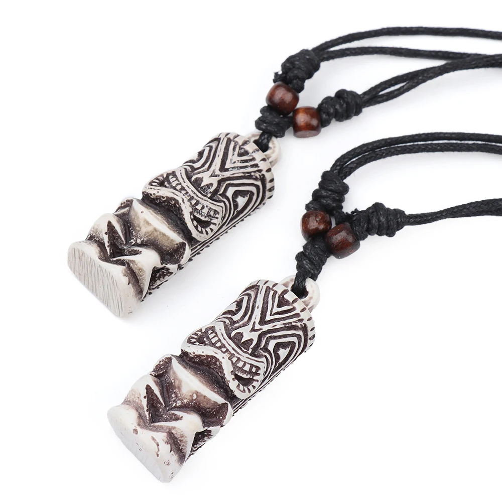 1 шт. шнур Як Племенной Ожерелье с бежевым подвесом Белый Регулируемый Мода