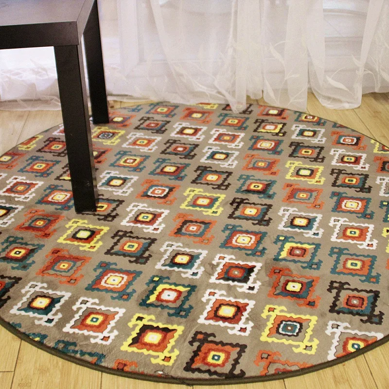 Круглый ковер в европейском стиле для гостиной и журнального столика