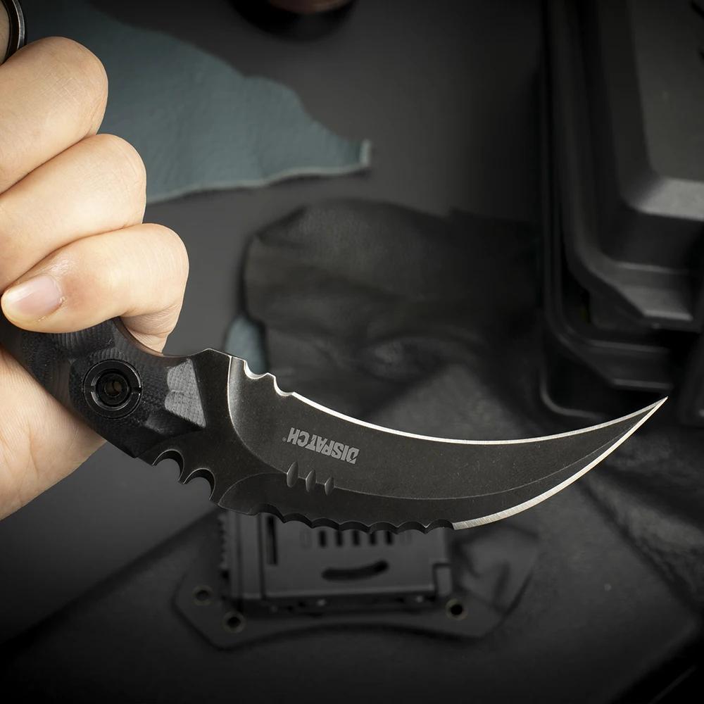 Отправка Ножи-керамбит с фиксированным лезвием и рукояткой K-образной формы G10