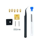 Набор из 5 насадок 0,4 мм и 5 игл из нержавеющей стали для чистки + Пинцет для гаечных ключей + нагревательный блок + силиконовая крышка для носков, детали для 3D-принтера