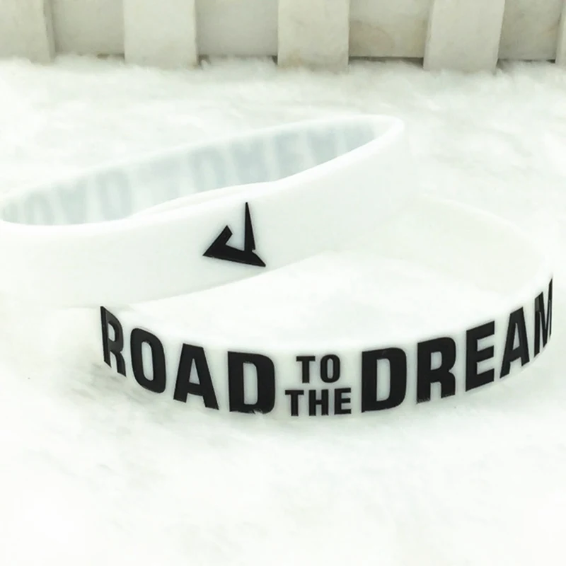 1 шт. новый дизайн силиконовый браслет Road To The Dream с чернильным наполнителем