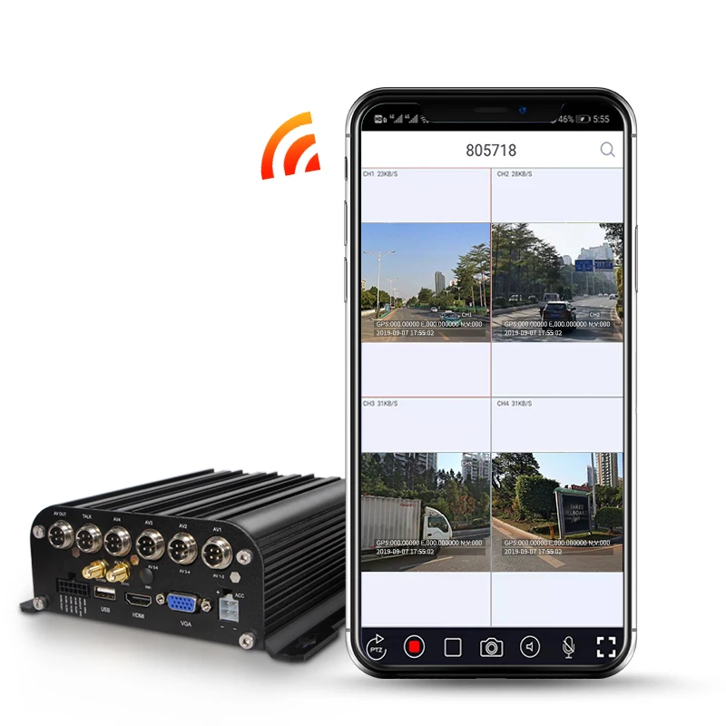 

MDVR 4 Channel Hard Drive 4G GPS DVR 4CH MDVR With 10.1 Inch Monitor