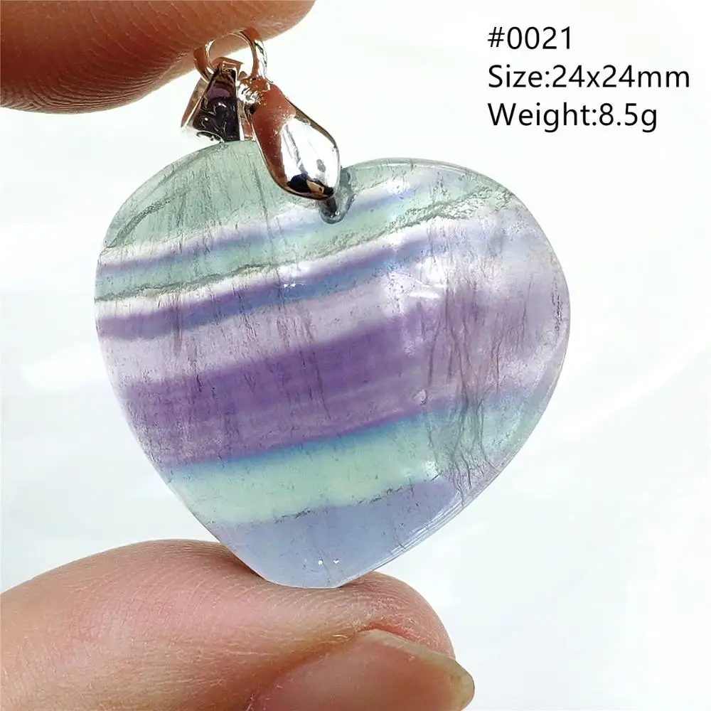 Природный цвет яркий флюорит кварцевый кулон ожерелье сердце любовь подарок