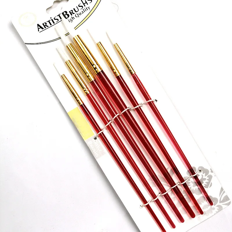 Международная торговля Overplus заказ 6 красный прозрачный стержень кисть Набор