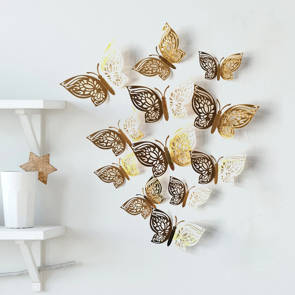 

Room Fake Butterfly Gold/Silver/Rose Gold Birthday Wedding Party Christmas